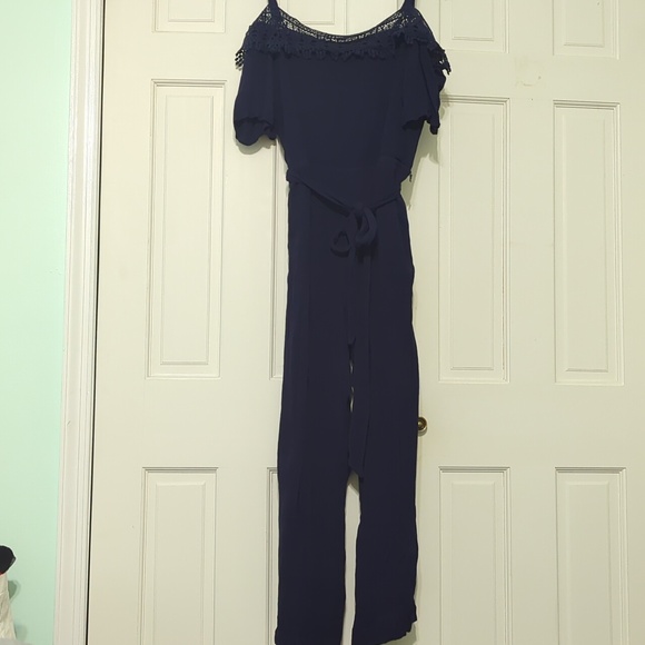 Nina Leonard Off the Shoulder Jumpsuit - Picture 2 of 4